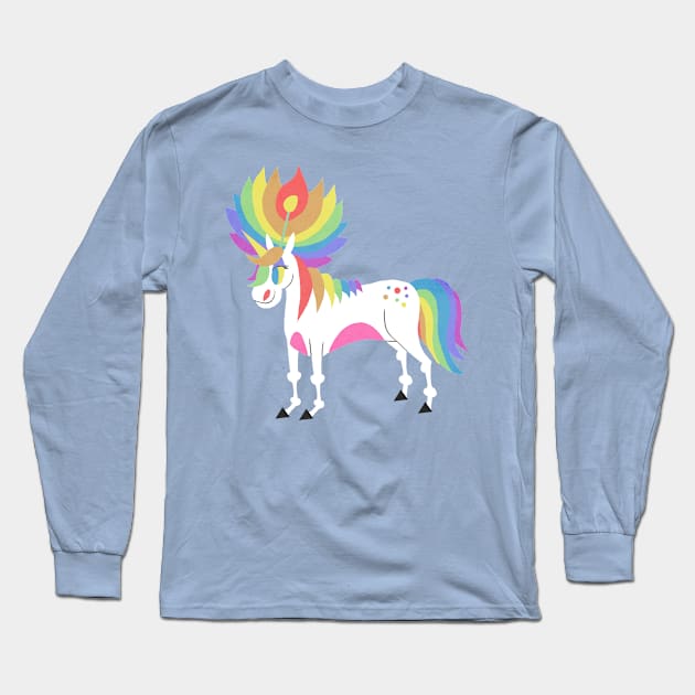 Rainbow Petal Unicorn Long Sleeve T-Shirt by Thatssounicorny